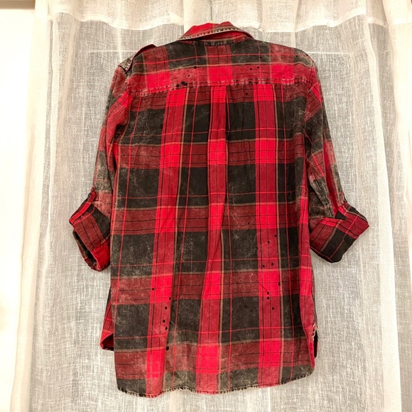 Zara Red Plaid Button Down - Picture 4 of 4